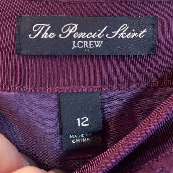 J Crew womens the pencil skirt floral lace purple lined back zipper sz 12 - Picture 3 of 9